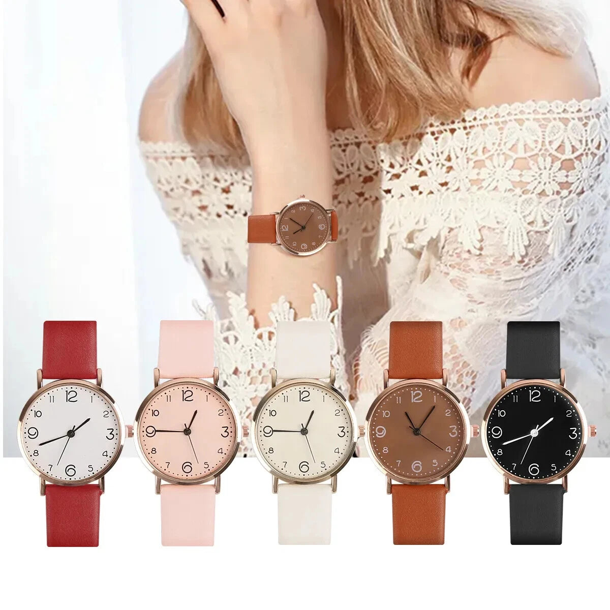 Women Ladies Watches Wrist Quartz Analogue Watch Casual Leather Gift Fashion