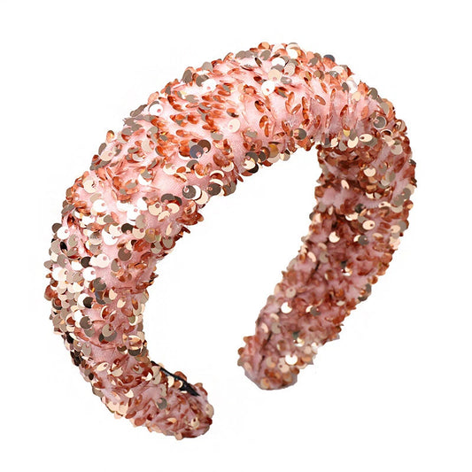 Women's Sequin Padded Headband Hairband Wide Hair Band Hoop Accessories Costume